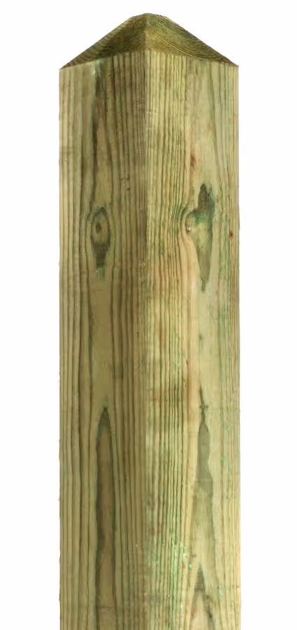 Pointed top timber bollard