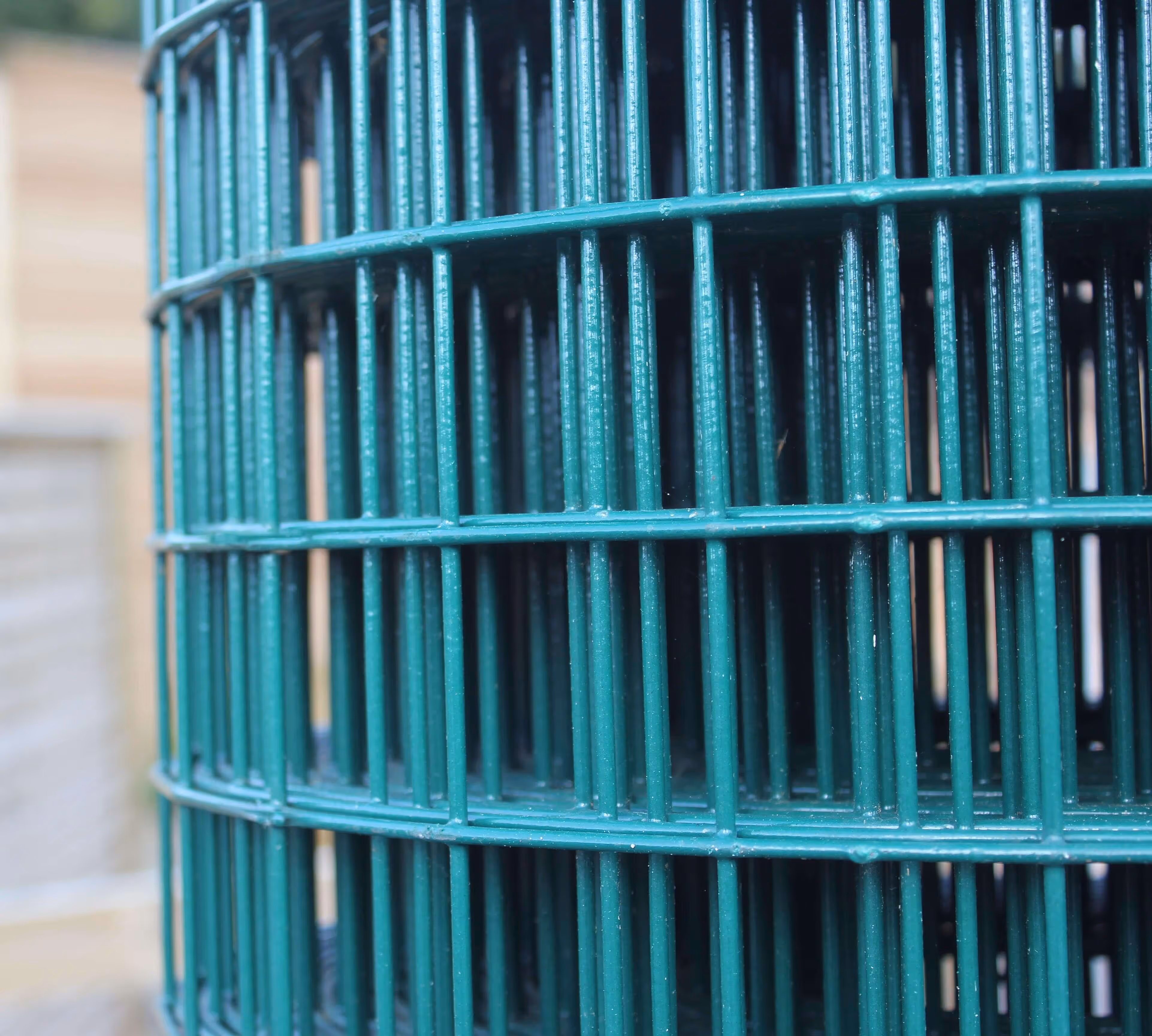 Close up Green PVC welded mesh 25m roll