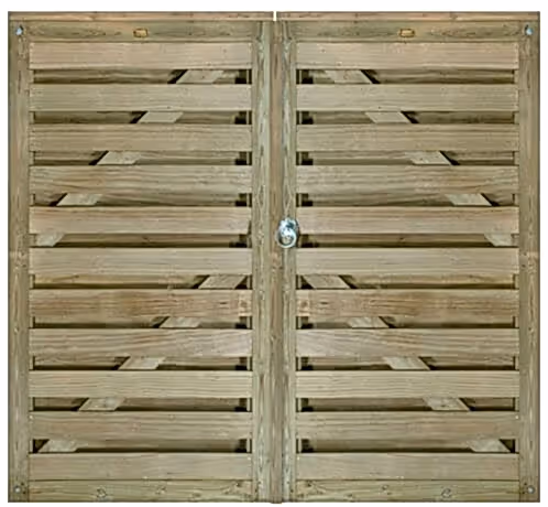 Horizontal pair of Hit and Miss garden gates