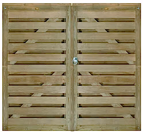Horizontal pair of Hit and Miss garden gates