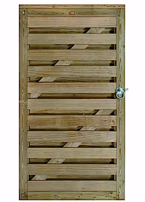 Slatted garden gate hit and miss