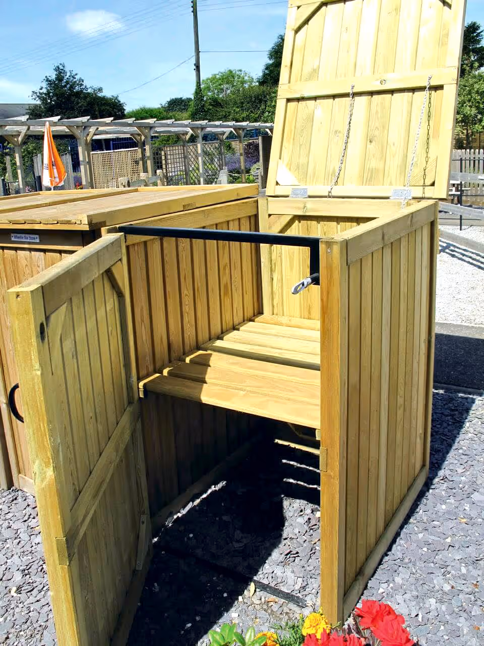 Inside Triple wheelie Bin Store