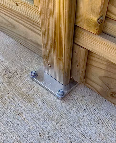 metal fence post base