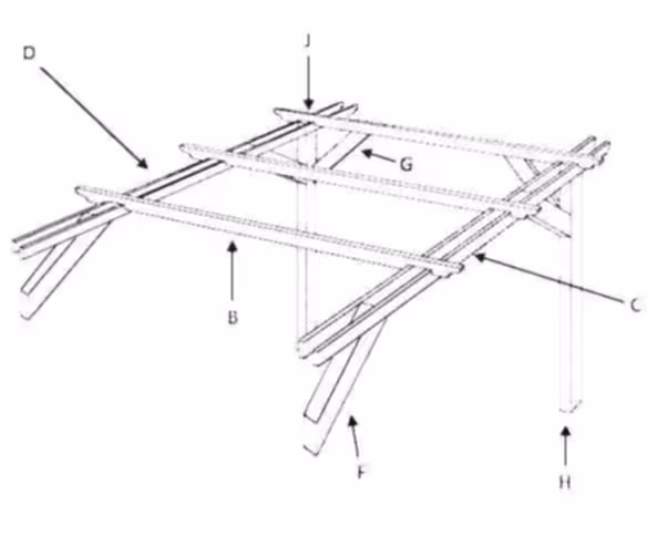 pergola components for end bay