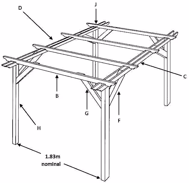 1.8m double pergola kit
